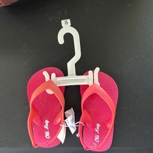 Pink kids flip flops